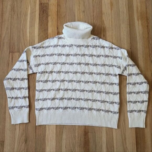 Joie Sweaters - Joie cream white and gray brown turtleneck sweater NWT